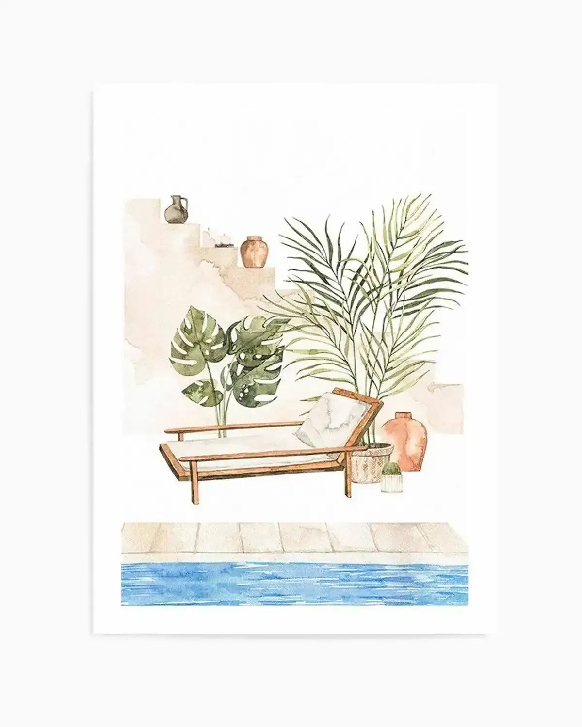 Moroccan Pool Art Print from Olive et Oriel where you can shop wallpaper and artworks online