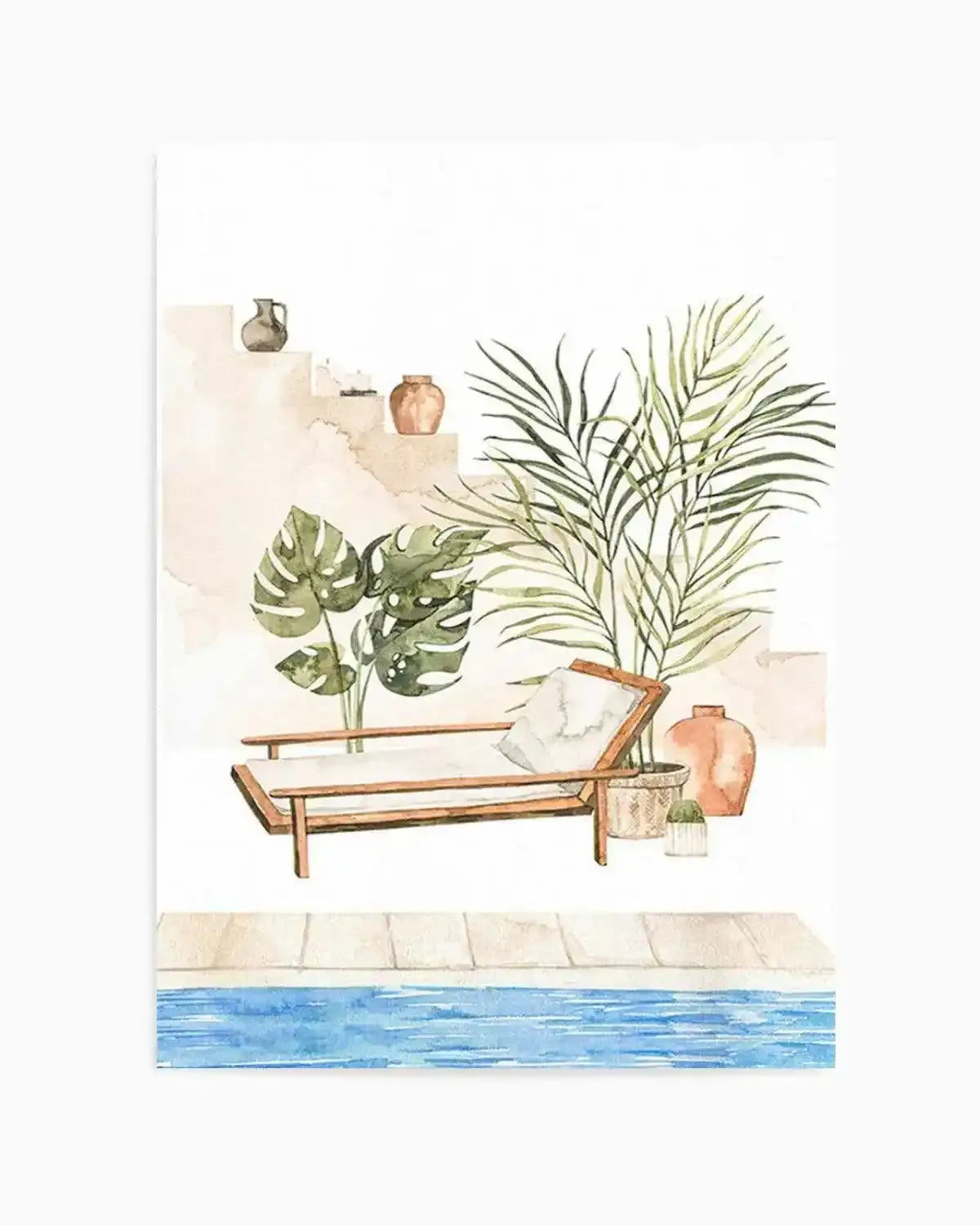 Moroccan Pool Art Print from Olive et Oriel where you can shop wallpaper and artworks online