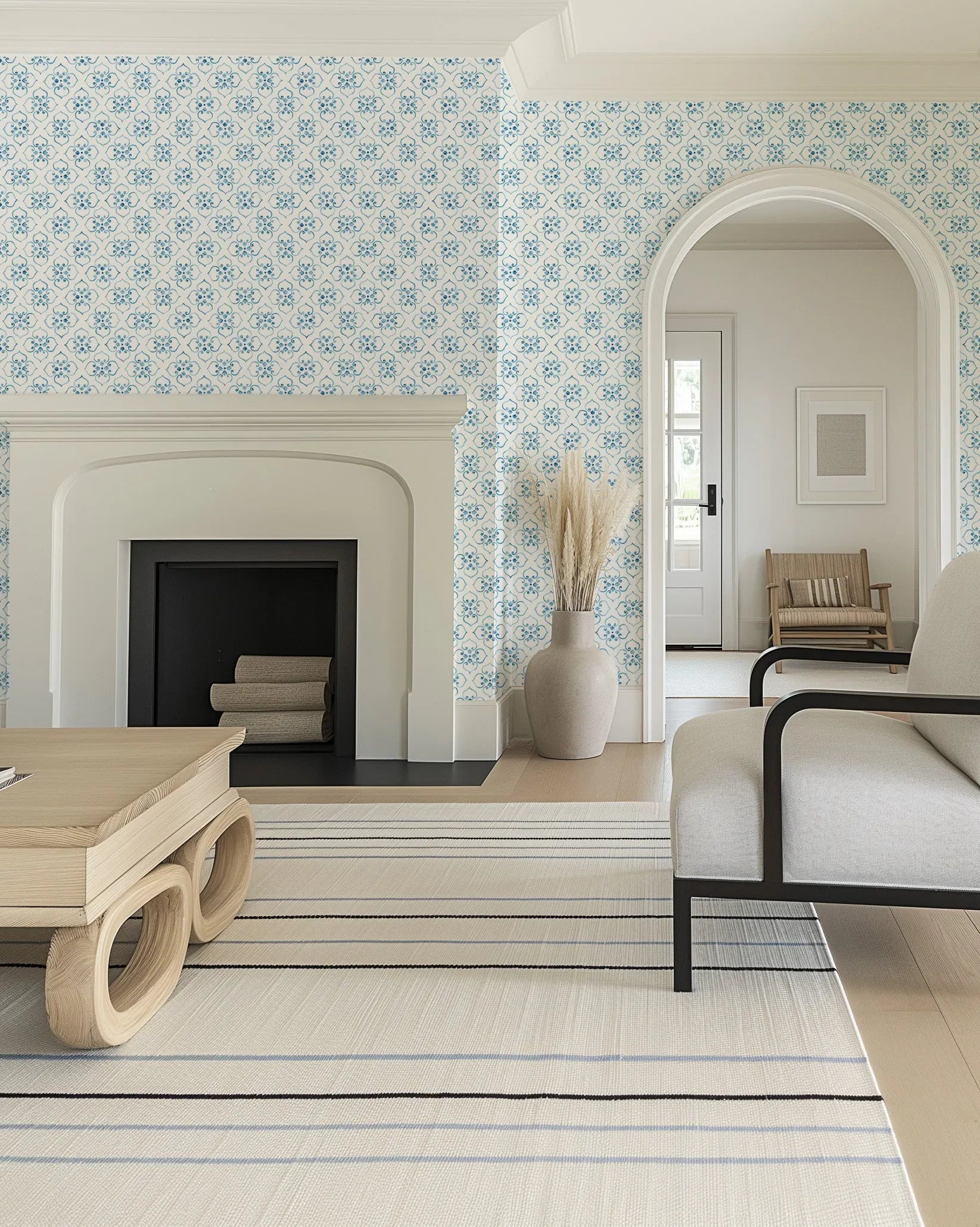 Moroccan Flower Tile Wallpaper from Olive et Oriel where you can shop wallpaper and artworks online