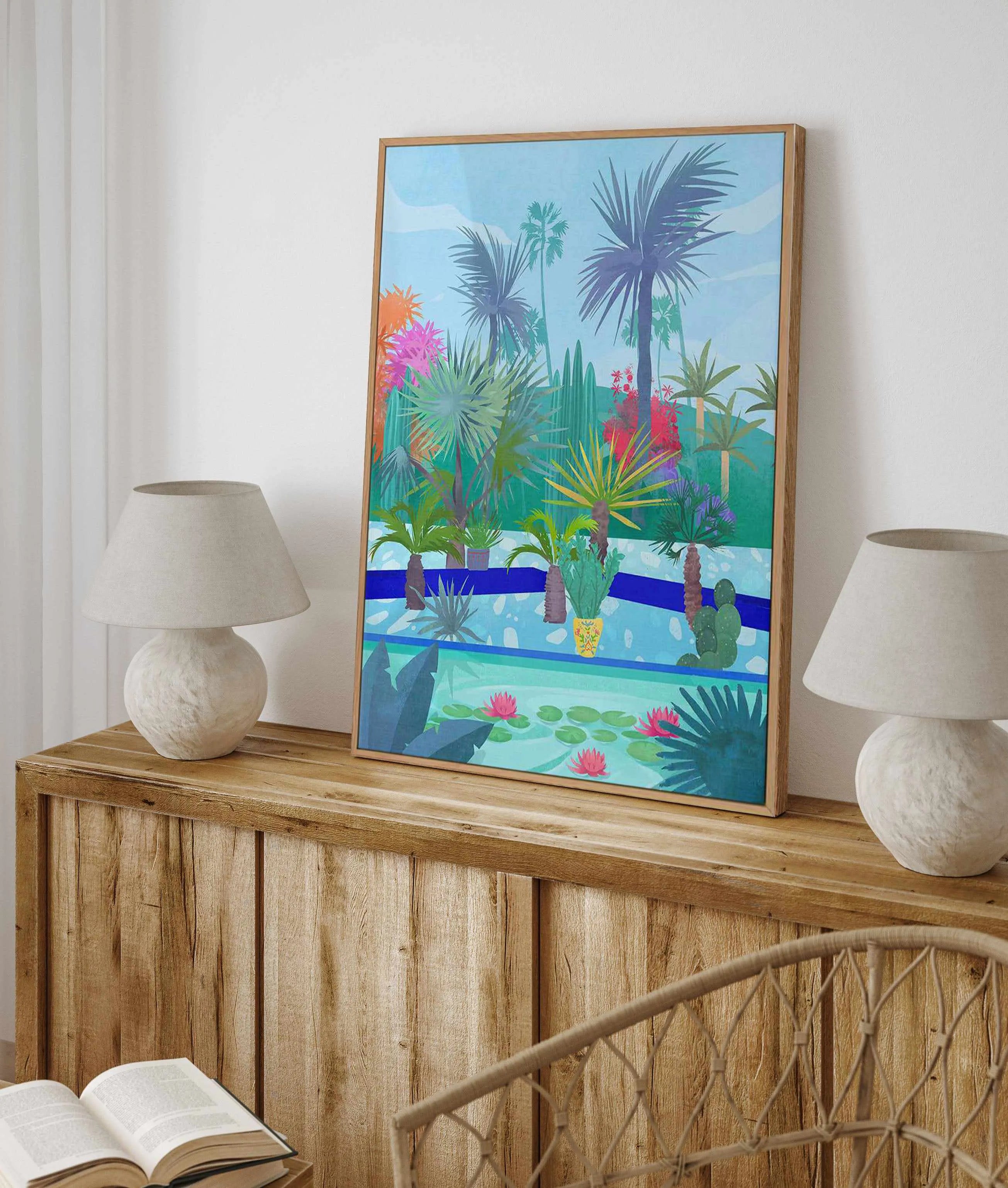 Moroccan Garden by Petra Lizde | Framed Canvas Art Print from Olive et Oriel where you can shop wallpaper and artworks online