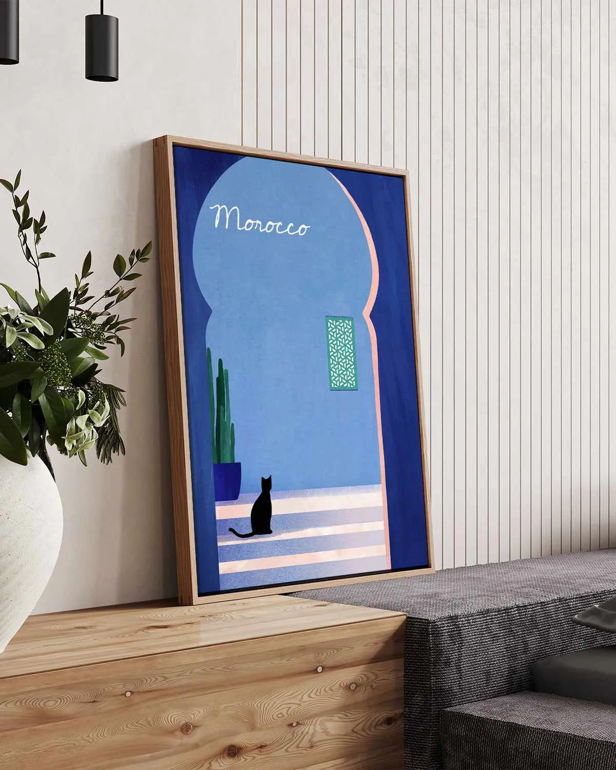 Morocco, Cat by Henry Rivers | Framed Canvas Art Print from Olive et Oriel where you can shop wallpaper and artworks online