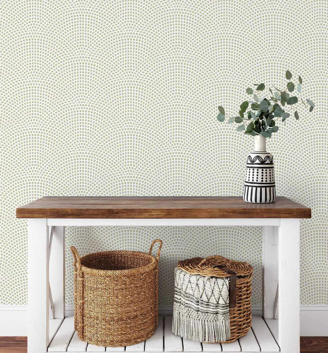 Mosaic Arches Wallpaper | 3 Colour Options-Shop Australian Art Prints Online with Olive et Oriel - Our collection of Moroccan art prints offer unique wall art including moroccan arches and pink morocco doors of marrakech - this collection will add soft feminine colour to your walls and some may say bohemian style. These traditional morocco landscape photography includes desert scenes of palm trees and camel art prints - there is art on canvas and extra large wall art with fast, free shipping acr