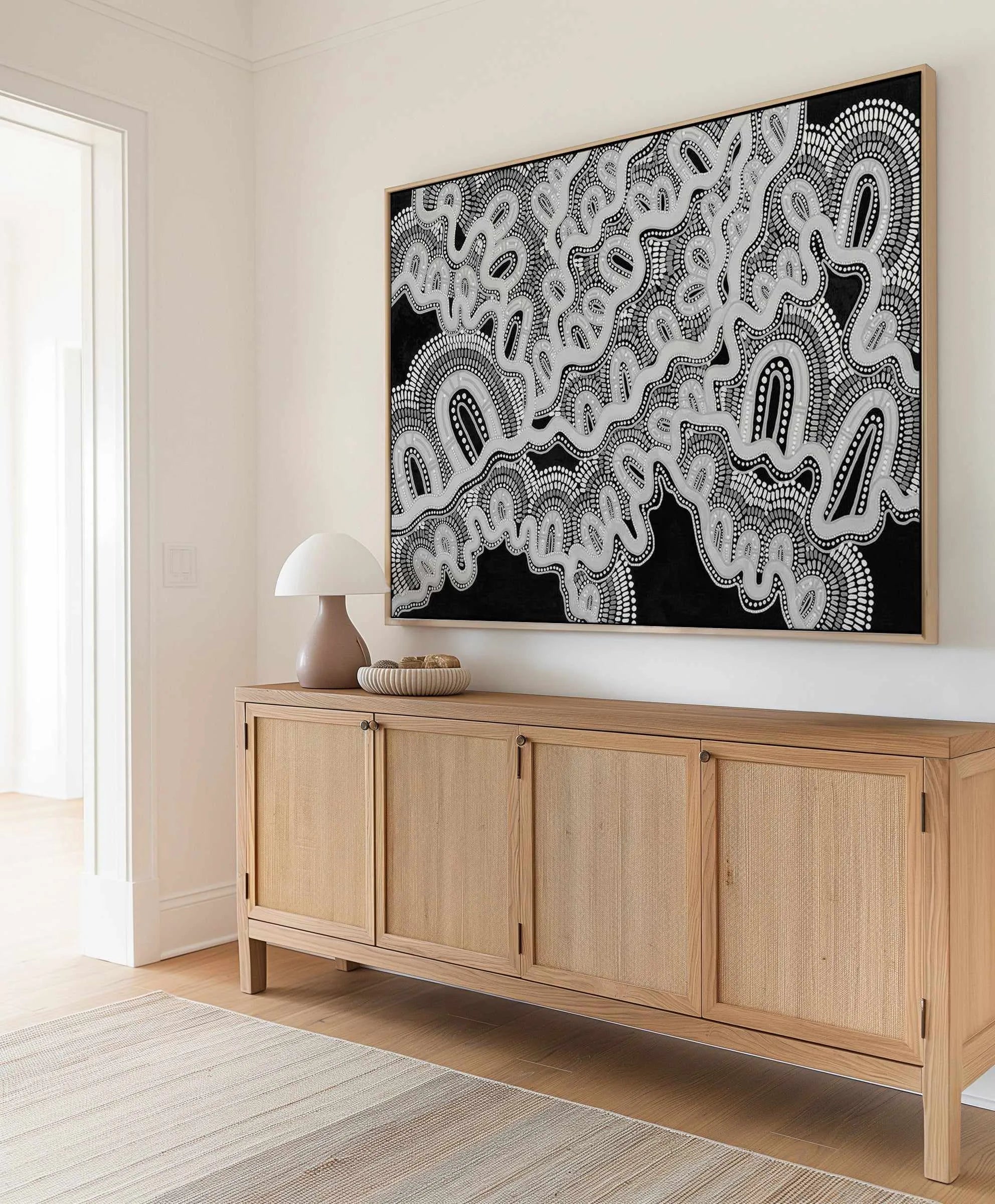 Mother is Earth | Monotone by Leah Cummins | Framed Canvas Art Print from Olive et Oriel where you can shop wallpaper and artworks online