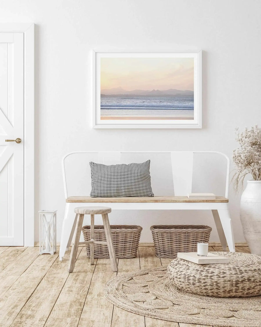 Mount Warning, Surfers View | Byron Art Print blue orange art print