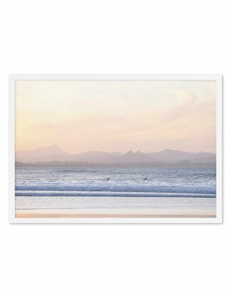 SALE 100x130 Mount Warning, Surfers View | Byron Art Print | White | Framed Acrylic Art