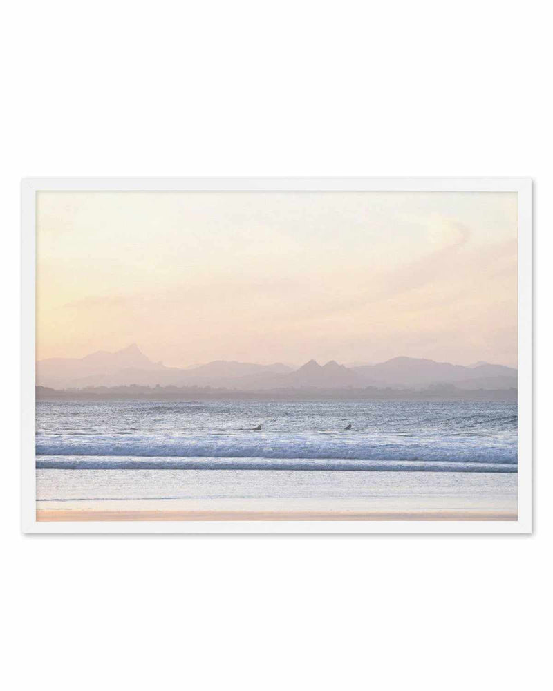 SALE 100x130 Mount Warning, Surfers View I White  | Byron Art Print