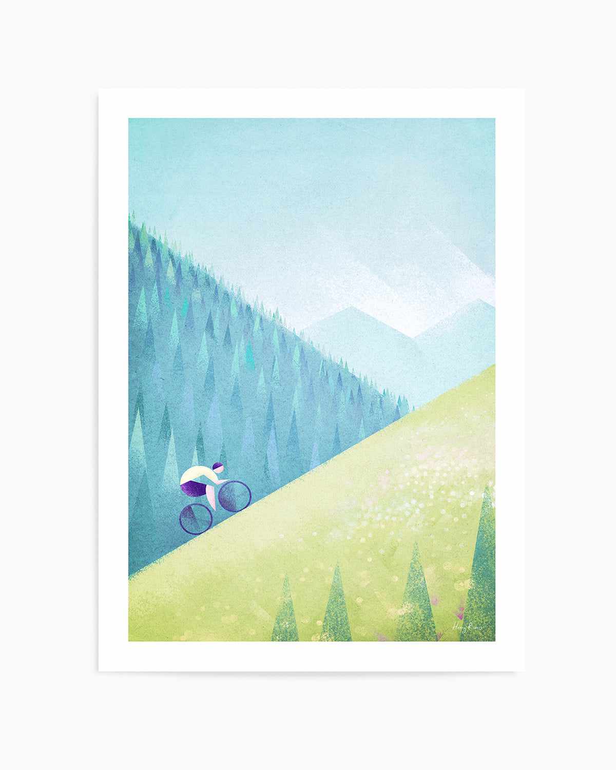 Mountain Cycle by Henry Rivers Art Print