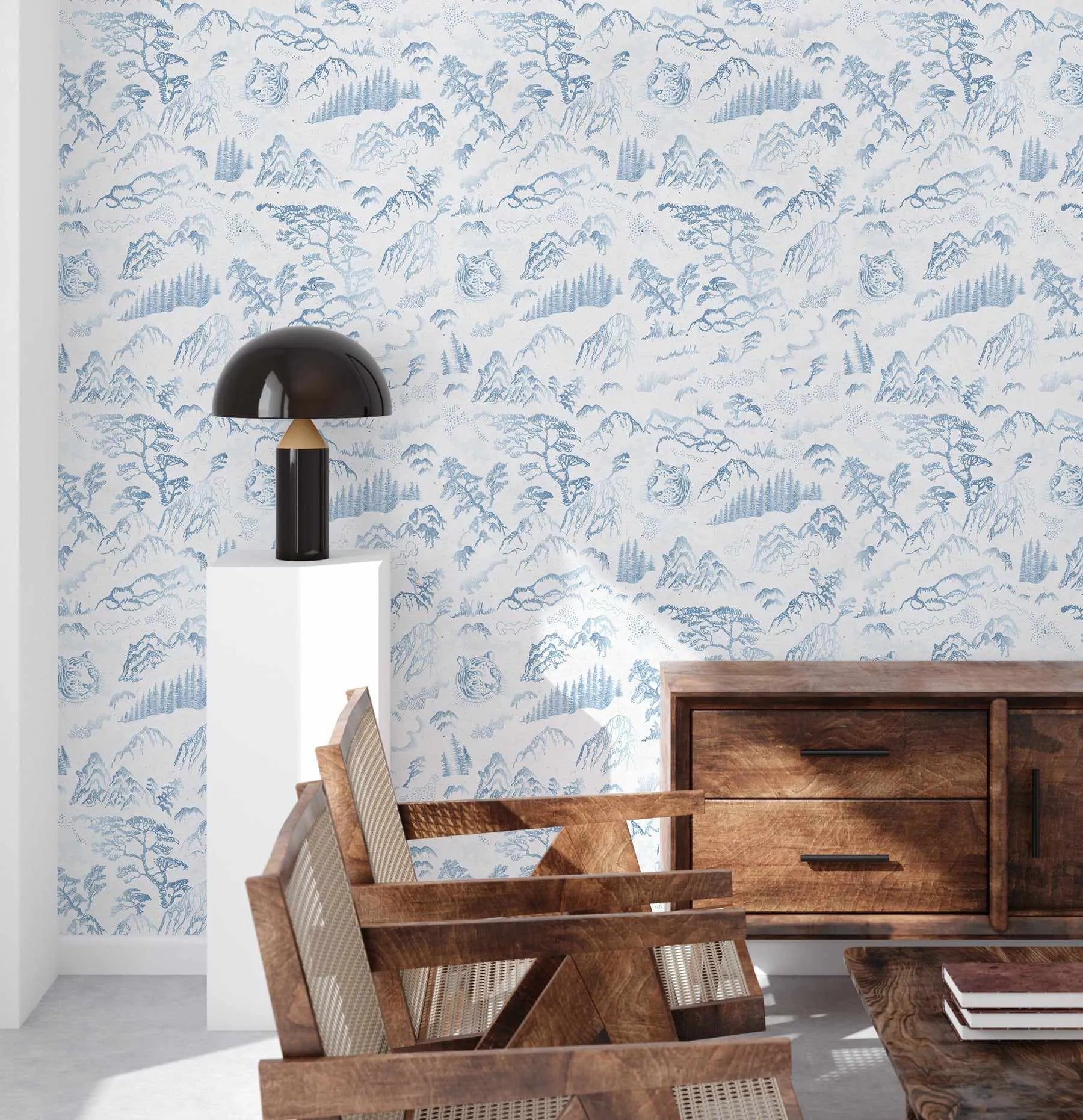 Mountain Tiger in Blue Wallpaper-Wallpaper-Buy Kids Removable Wallpaper Online Our Custom Made Children√¢‚Ç¨‚Ñ¢s Wallpapers Are A Fun Way To Decorate And Enhance Boys Bedroom Decor And Girls Bedrooms They Are An Amazing Addition To Your Kids Bedroom Walls Our Collection of Kids Wallpaper Is Sure To Transform Your Kids Rooms Interior Style From Pink Wallpaper To Dinosaur Wallpaper Even Marble Wallpapers For Teen Boys Shop Peel And Stick Wallpaper Online Today With Olive et Oriel