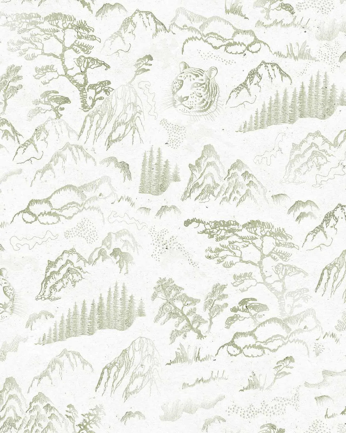 Mountain Tiger in Sage Wallpaper-Wallpaper-Buy Kids Removable Wallpaper Online Our Custom Made Children√¢‚Ç¨‚Ñ¢s Wallpapers Are A Fun Way To Decorate And Enhance Boys Bedroom Decor And Girls Bedrooms They Are An Amazing Addition To Your Kids Bedroom Walls Our Collection of Kids Wallpaper Is Sure To Transform Your Kids Rooms Interior Style From Pink Wallpaper To Dinosaur Wallpaper Even Marble Wallpapers For Teen Boys Shop Peel And Stick Wallpaper Online Today With Olive et Oriel