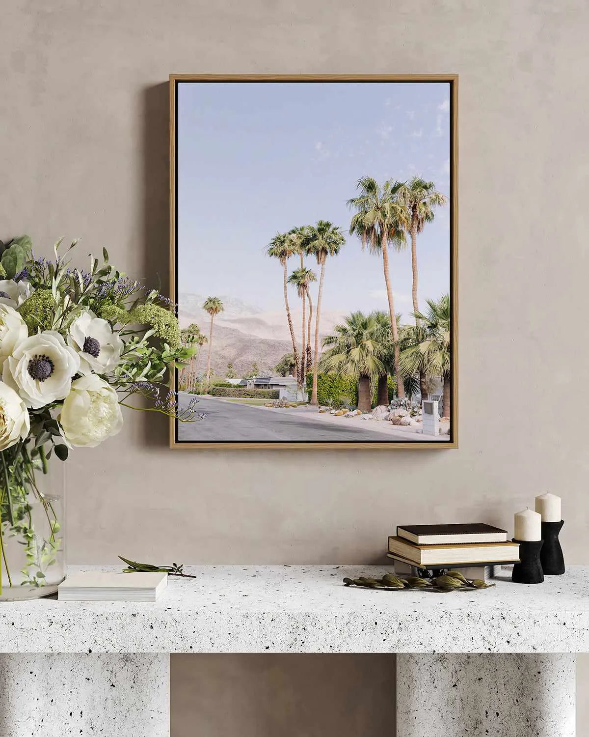 Mountain View Drive, Palm Springs | Framed Canvas Art Print from Olive et Oriel where you can shop wallpaper and artworks online