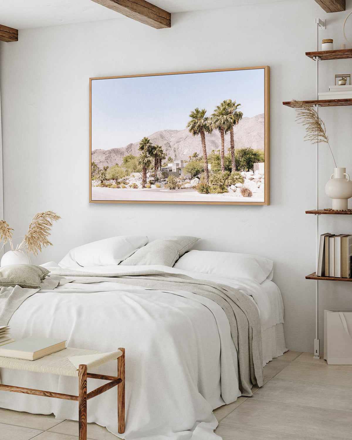 Mountain Views, Palm Springs | Framed Canvas Art Print