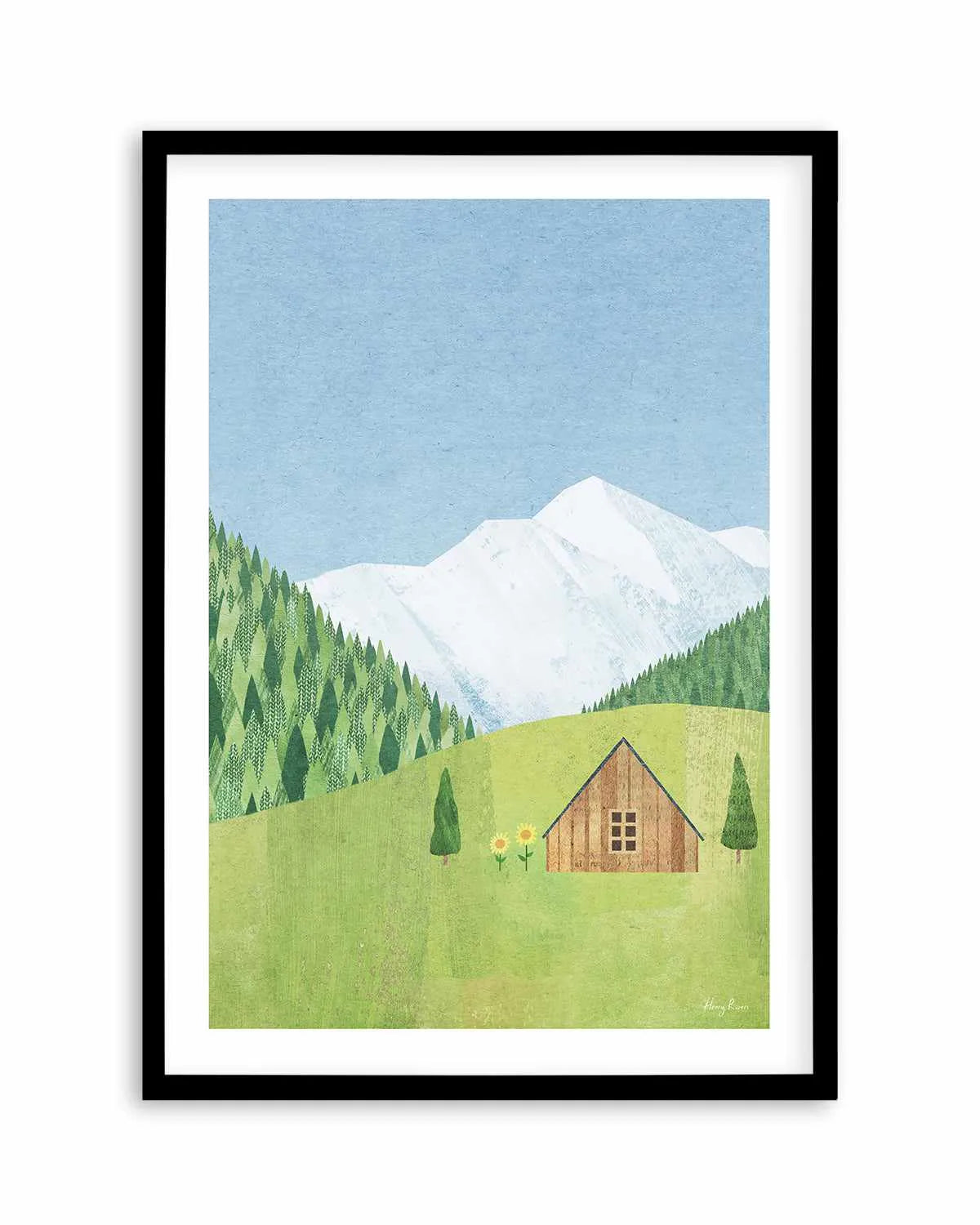 Mountain Chalet by Henry Rivers Art Print from Olive et Oriel where you can shop wallpaper and artworks online