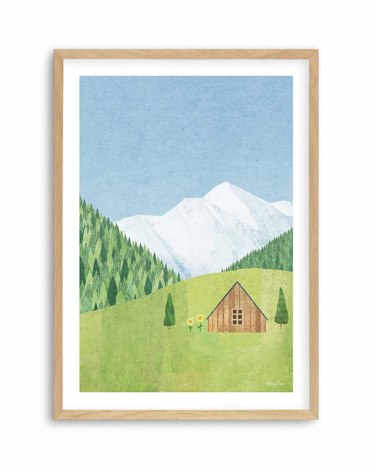 Mountain Chalet by Henry Rivers Art Print from Olive et Oriel where you can shop wallpaper and artworks online
