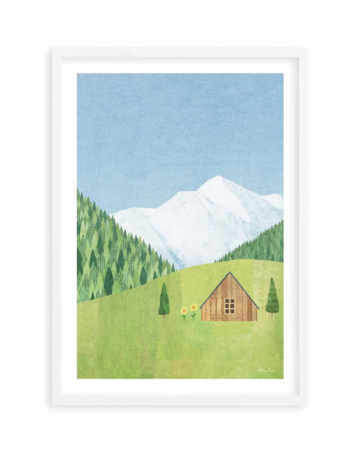Mountain Chalet by Henry Rivers Art Print from Olive et Oriel where you can shop wallpaper and artworks online