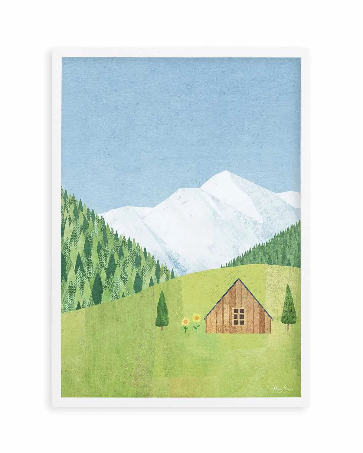 Mountain Chalet by Henry Rivers Art Print from Olive et Oriel where you can shop wallpaper and artworks online