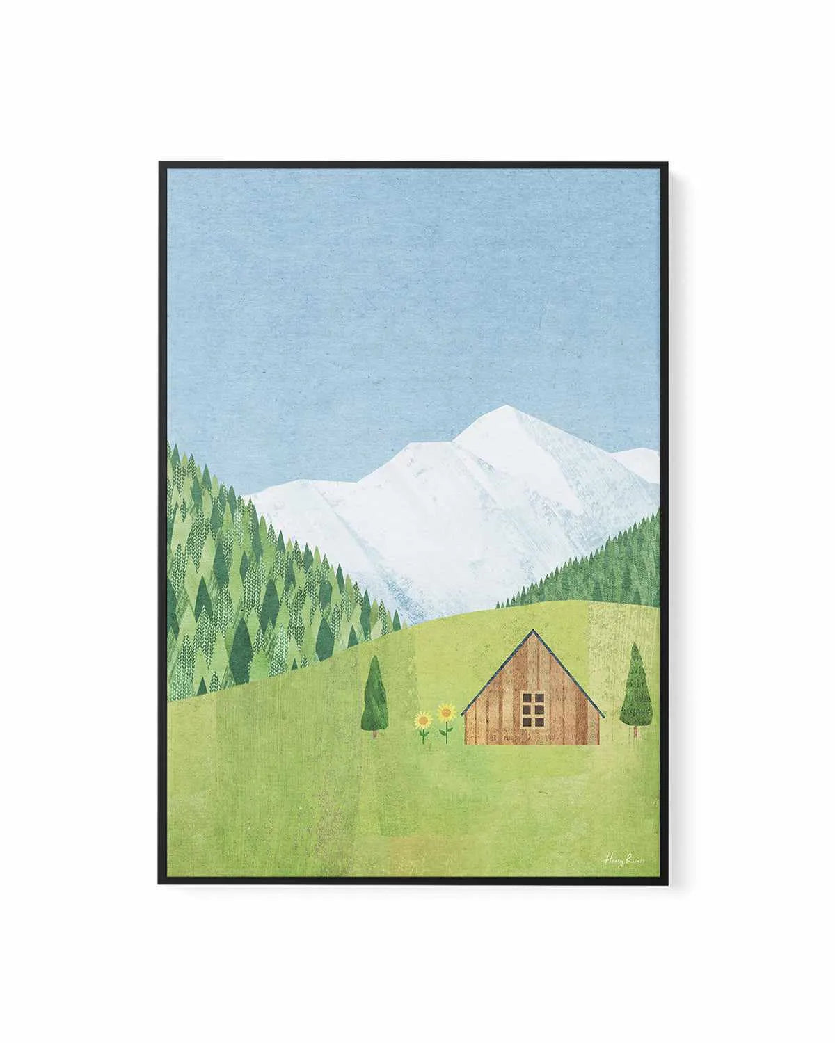 Mountain Chalet by Henry Rivers | Framed Canvas Art Print from Olive et Oriel where you can shop wallpaper and artworks online