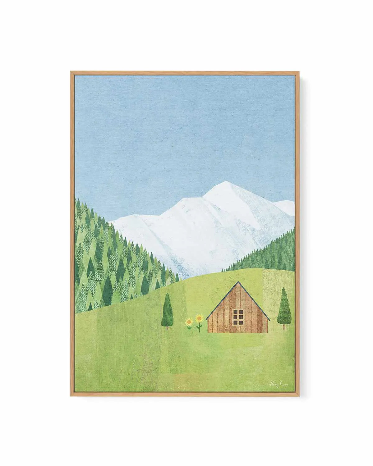Mountain Chalet by Henry Rivers | Framed Canvas Art Print from Olive et Oriel where you can shop wallpaper and artworks online