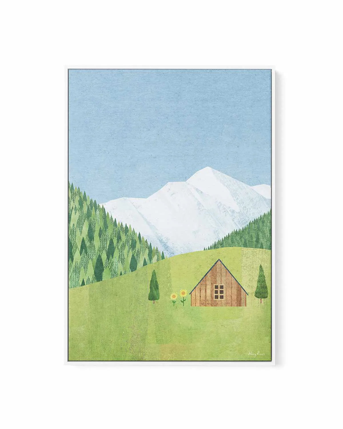 Mountain Chalet by Henry Rivers | Framed Canvas Art Print from Olive et Oriel where you can shop wallpaper and artworks online