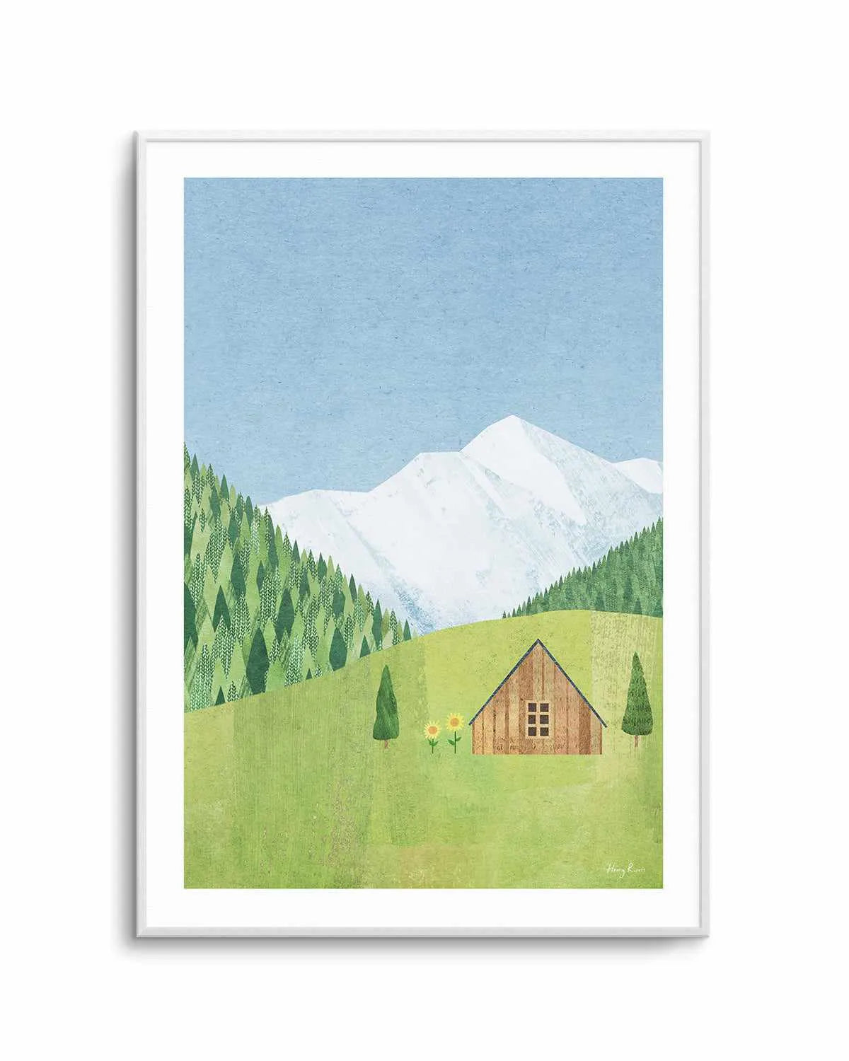 Mountain Chalet by Henry Rivers Art Print from Olive et Oriel where you can shop wallpaper and artworks online