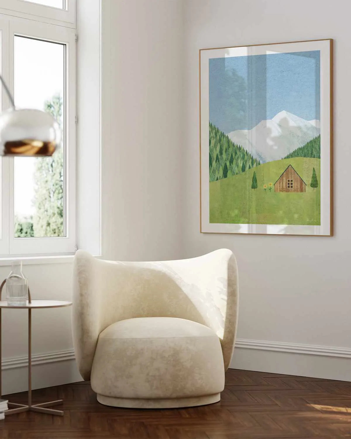 Mountain Chalet by Henry Rivers Art Print from Olive et Oriel where you can shop wallpaper and artworks online