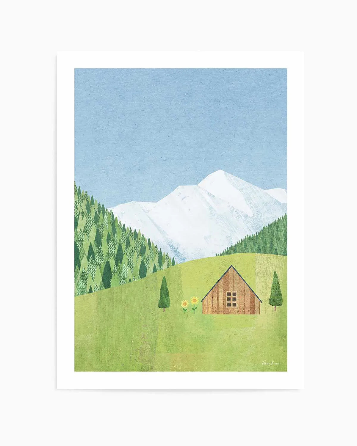 Mountain Chalet by Henry Rivers Art Print from Olive et Oriel where you can shop wallpaper and artworks online
