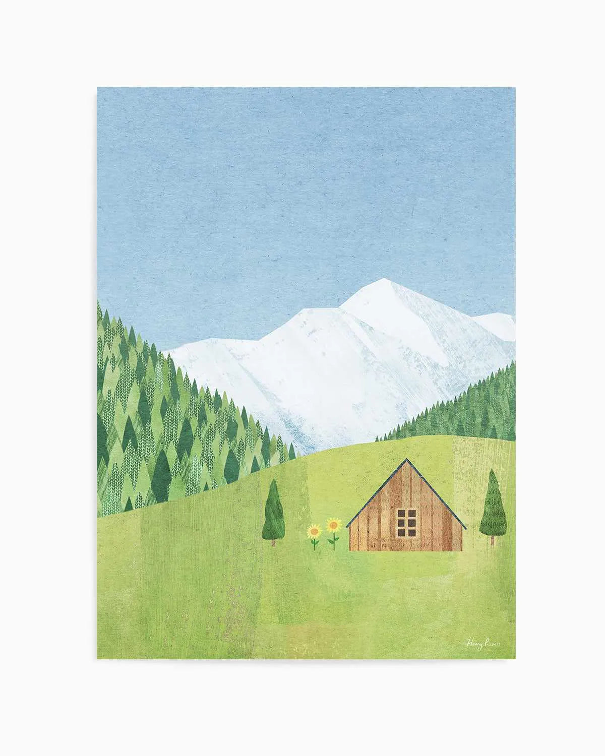 Mountain Chalet by Henry Rivers Art Print from Olive et Oriel where you can shop wallpaper and artworks online