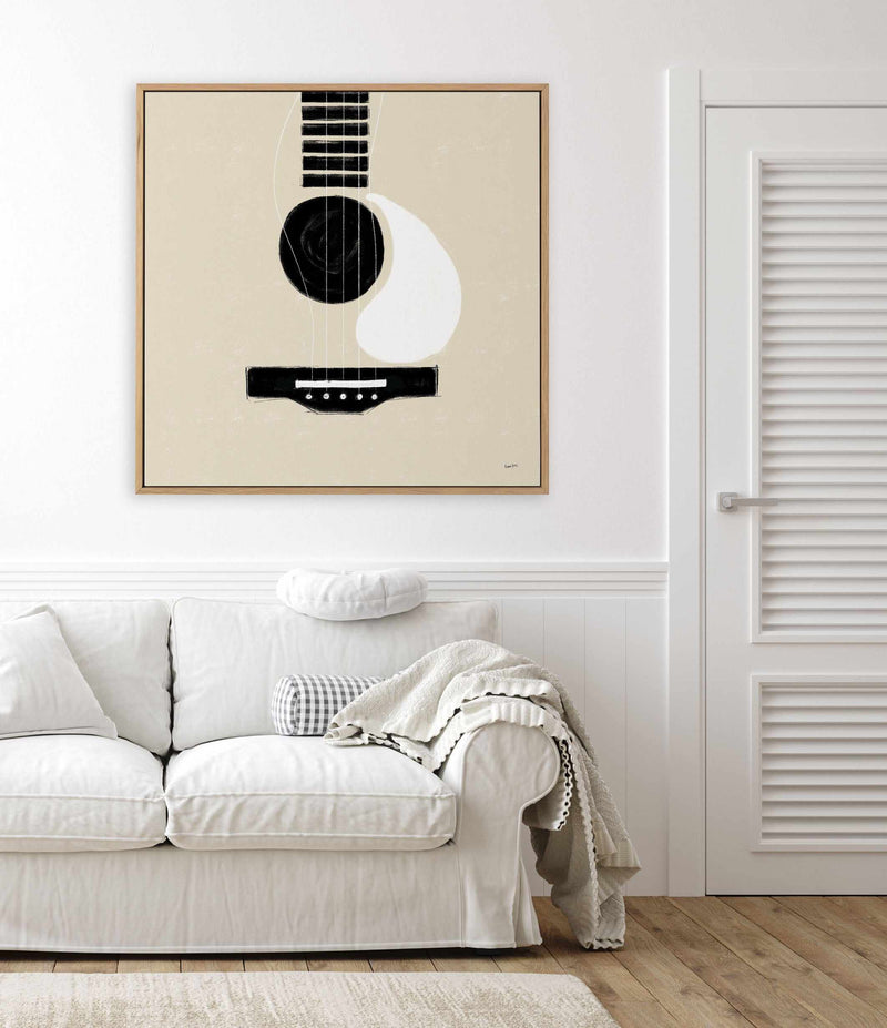 Musical Abstract I Cream | Framed Canvas Art Print