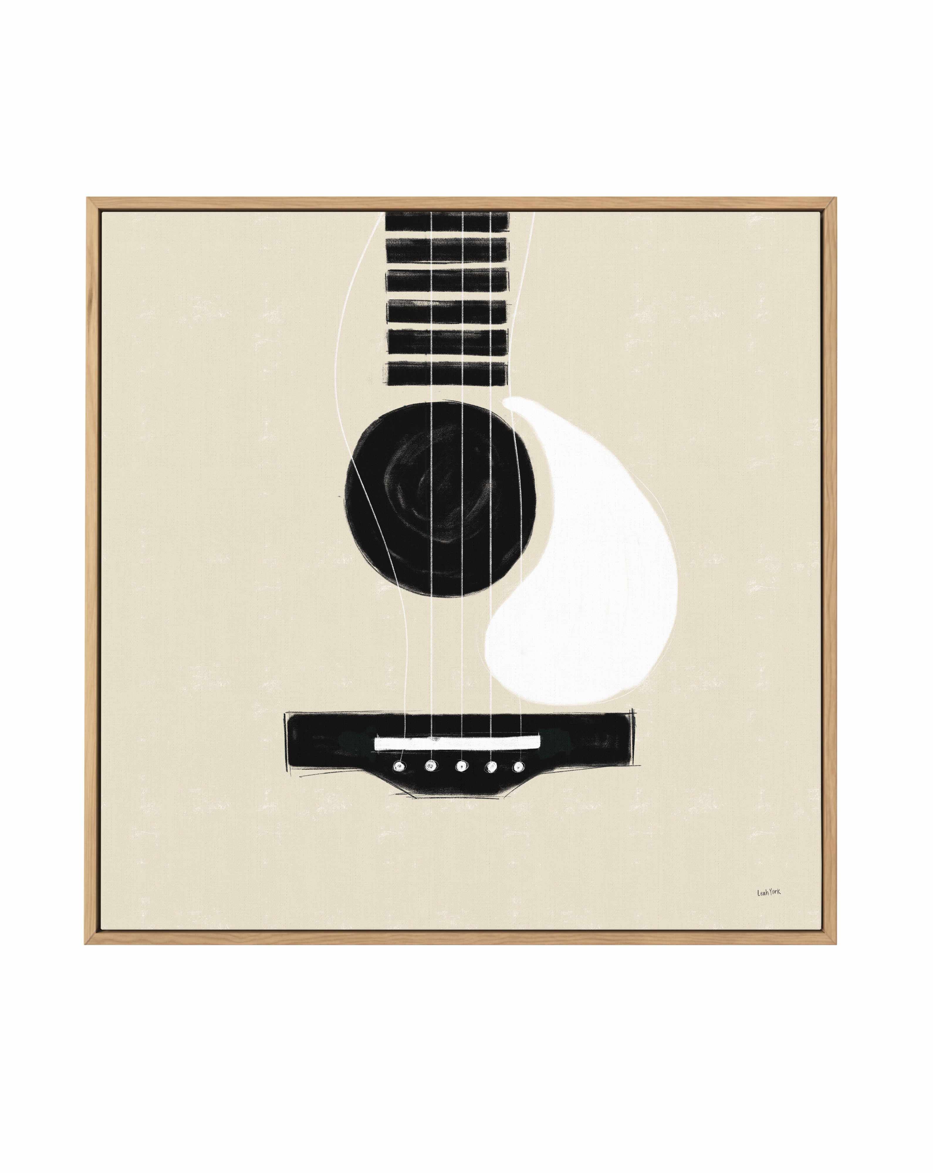 Musical Abstract I Cream | Framed Canvas Art Print