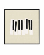 Musical Abstract III Cream | Framed Canvas Art Print