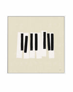 Musical Abstract III Cream | Framed Canvas Art Print