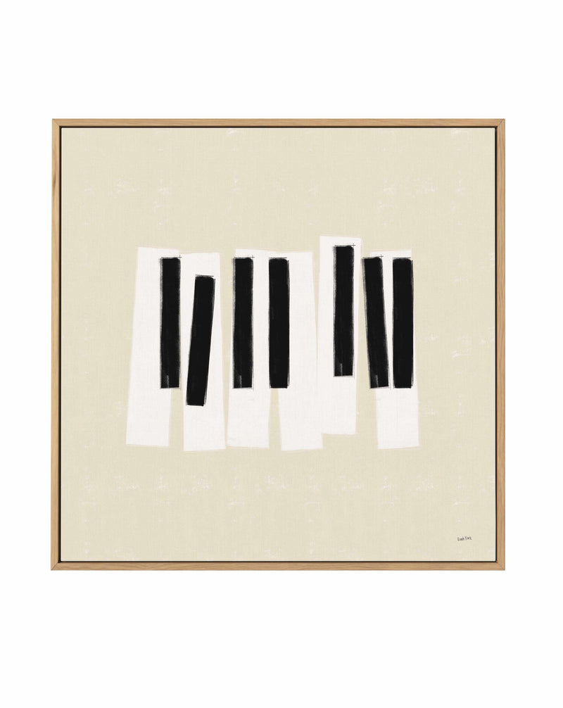 Musical Abstract III Cream | Framed Canvas Art Print