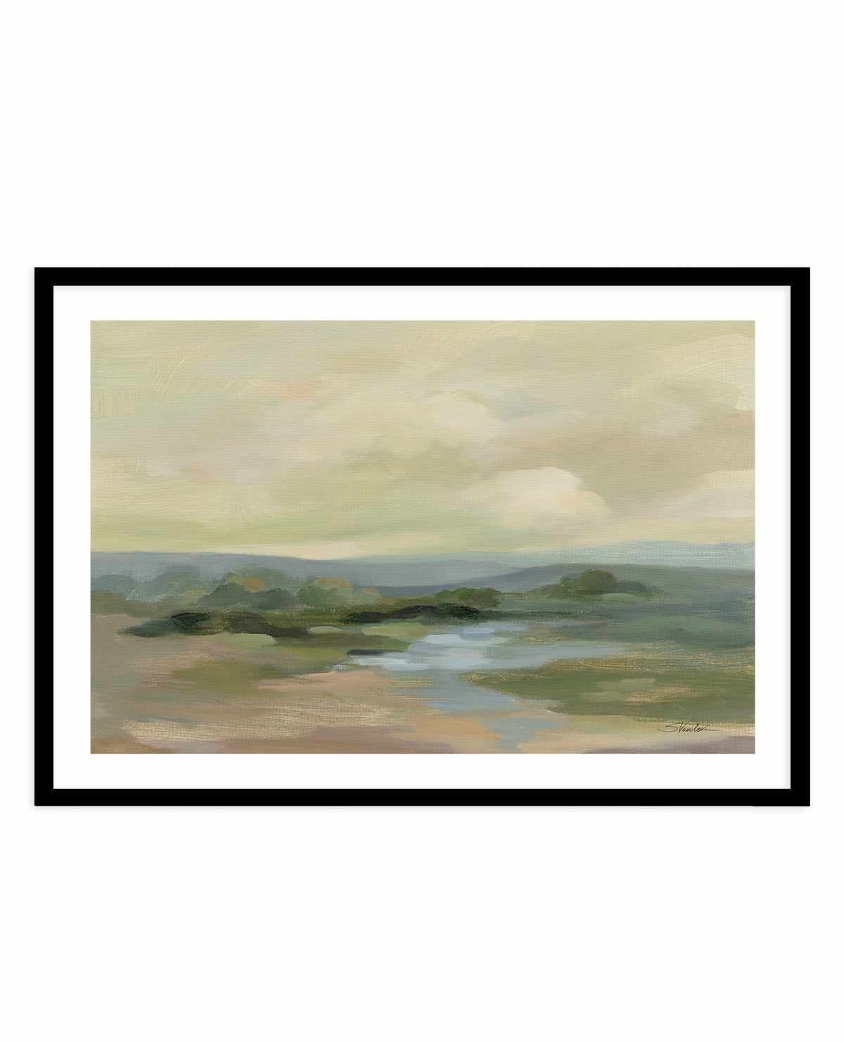 Muted Green Landscape | Art Print