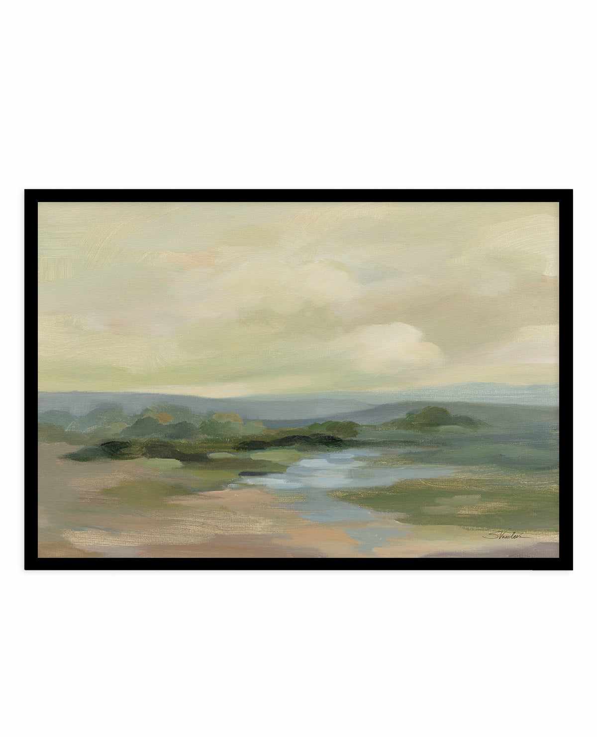 Muted Green Landscape | Art Print