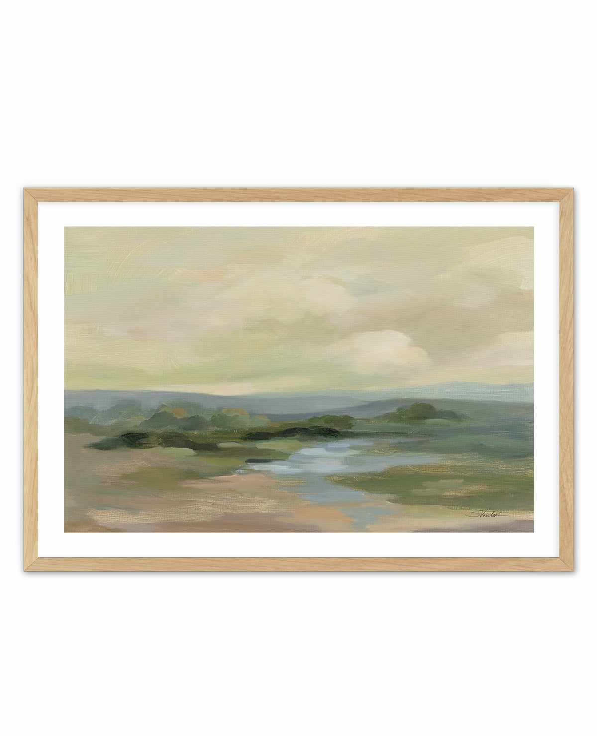 Muted Green Landscape | Art Print