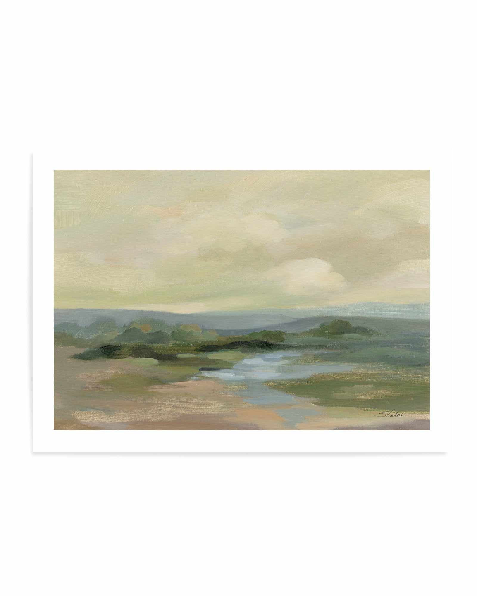 Muted Green Landscape | Art Print