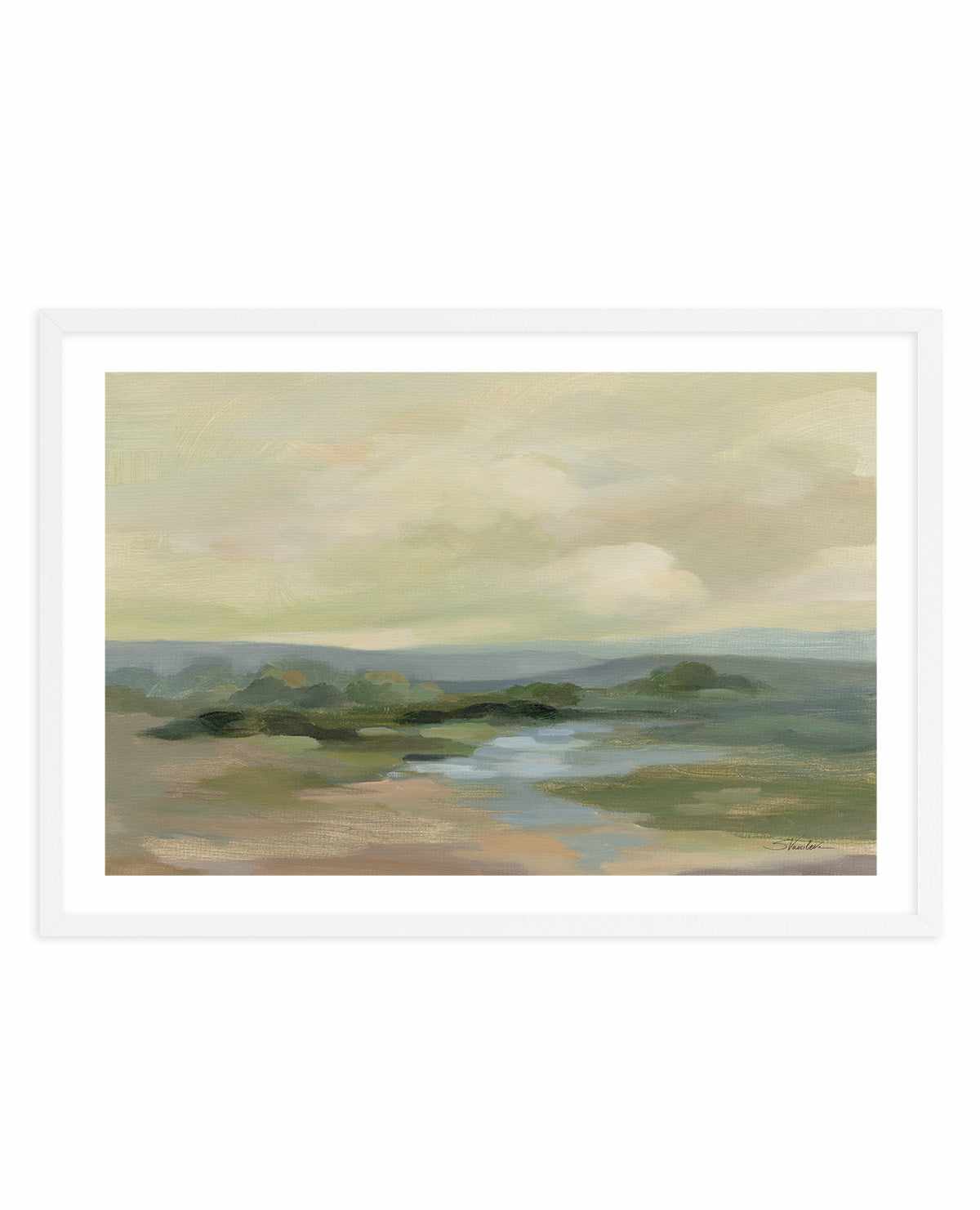 Muted Green Landscape | Art Print