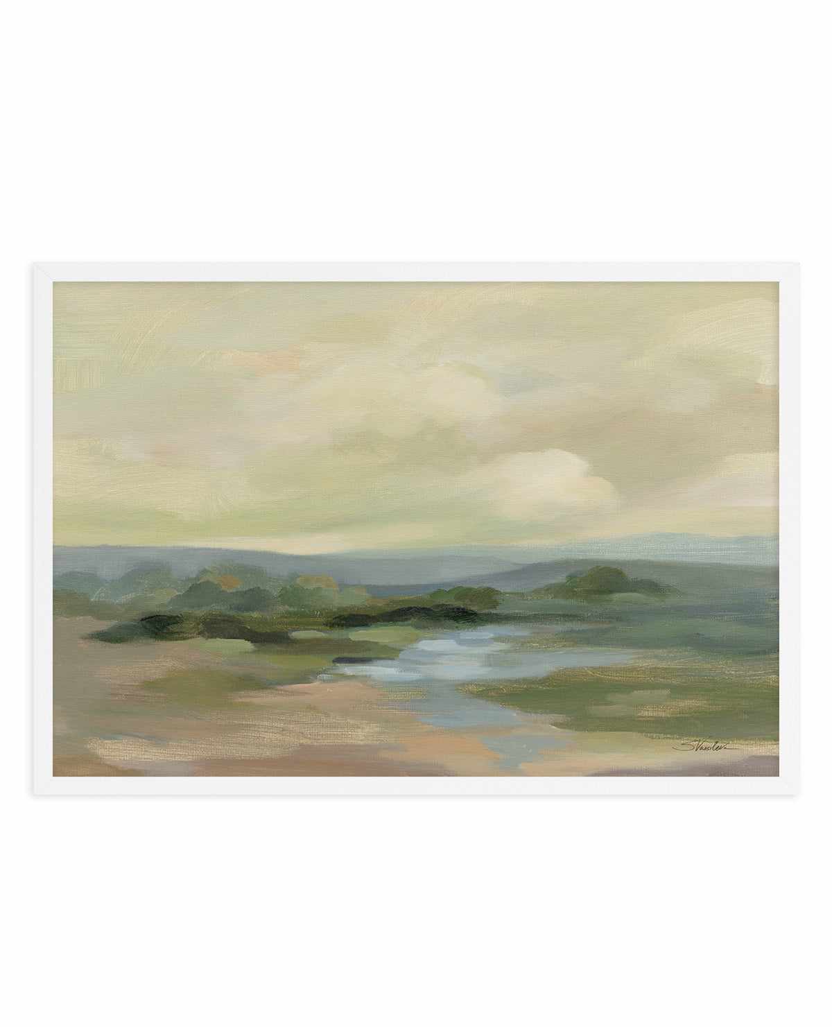 Muted Green Landscape | Art Print