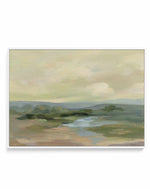 Muted Green Landscape | Framed Canvas Art Print