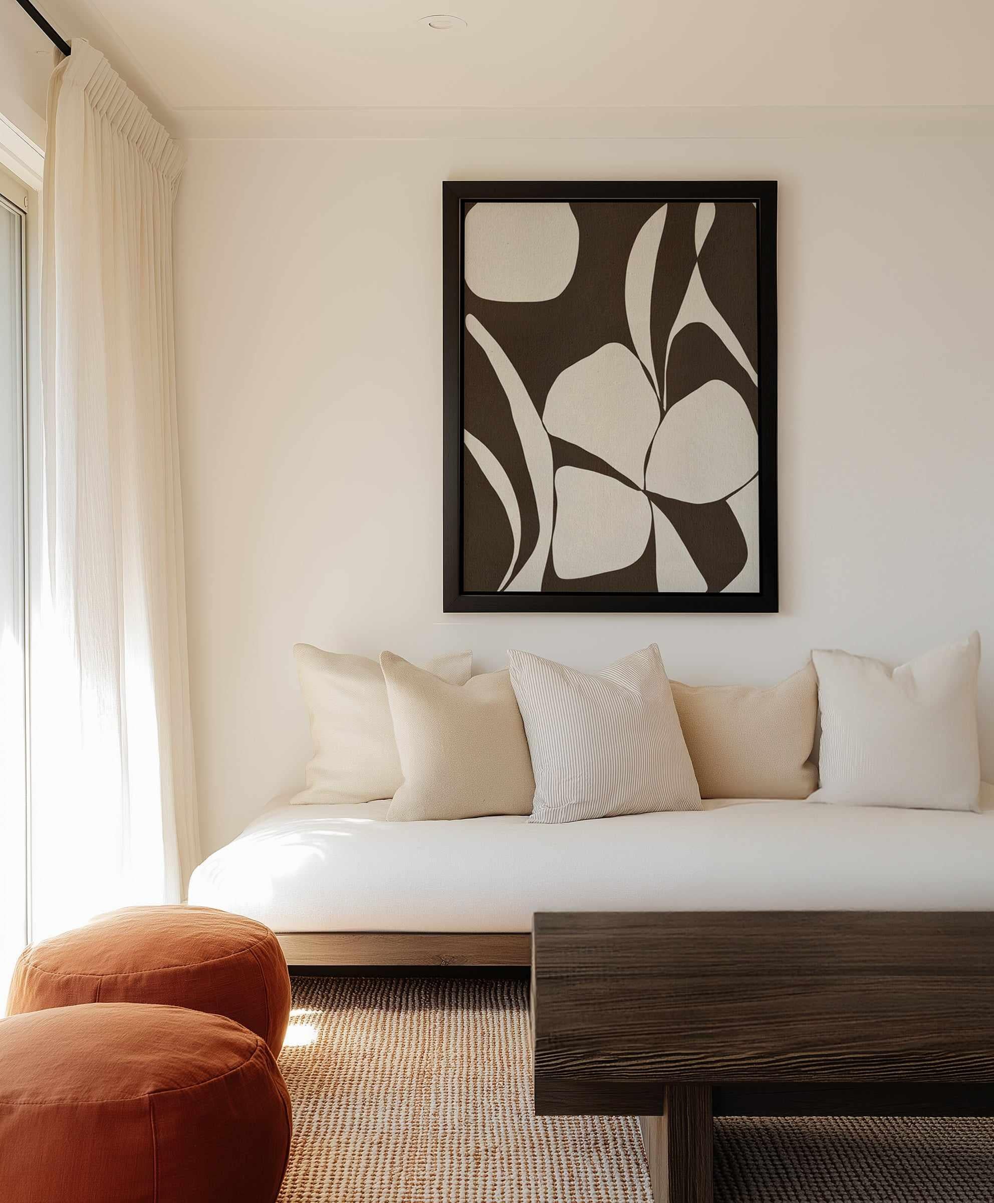 Muted Petals No 1 by Shatha Al Dafai | Framed Canvas Art Print from Olive et Oriel where you can shop wallpaper and artworks online