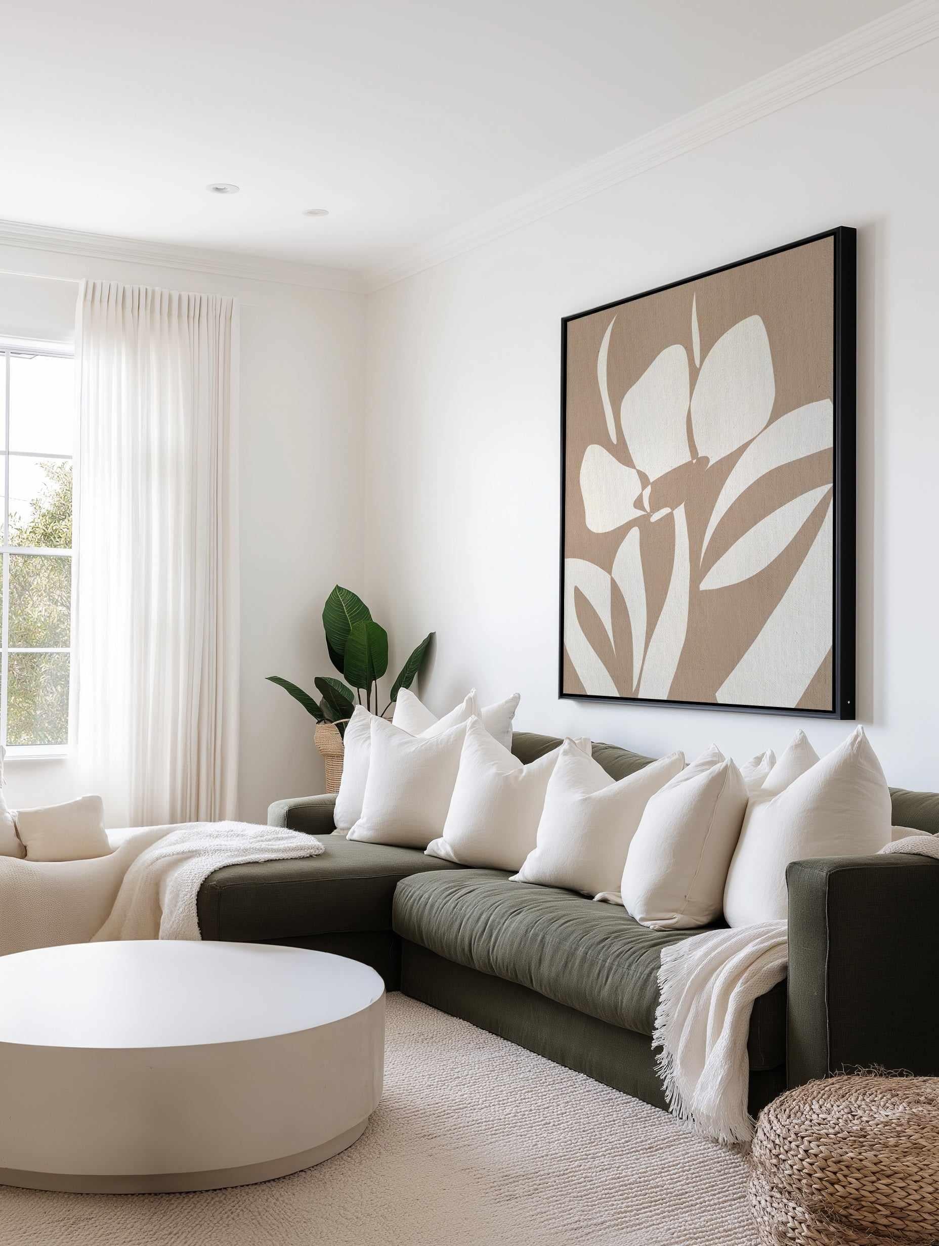 Muted Petals No 3 by Shatha Al Dafai | Framed Canvas Art Print from Olive et Oriel where you can shop wallpaper and artworks online