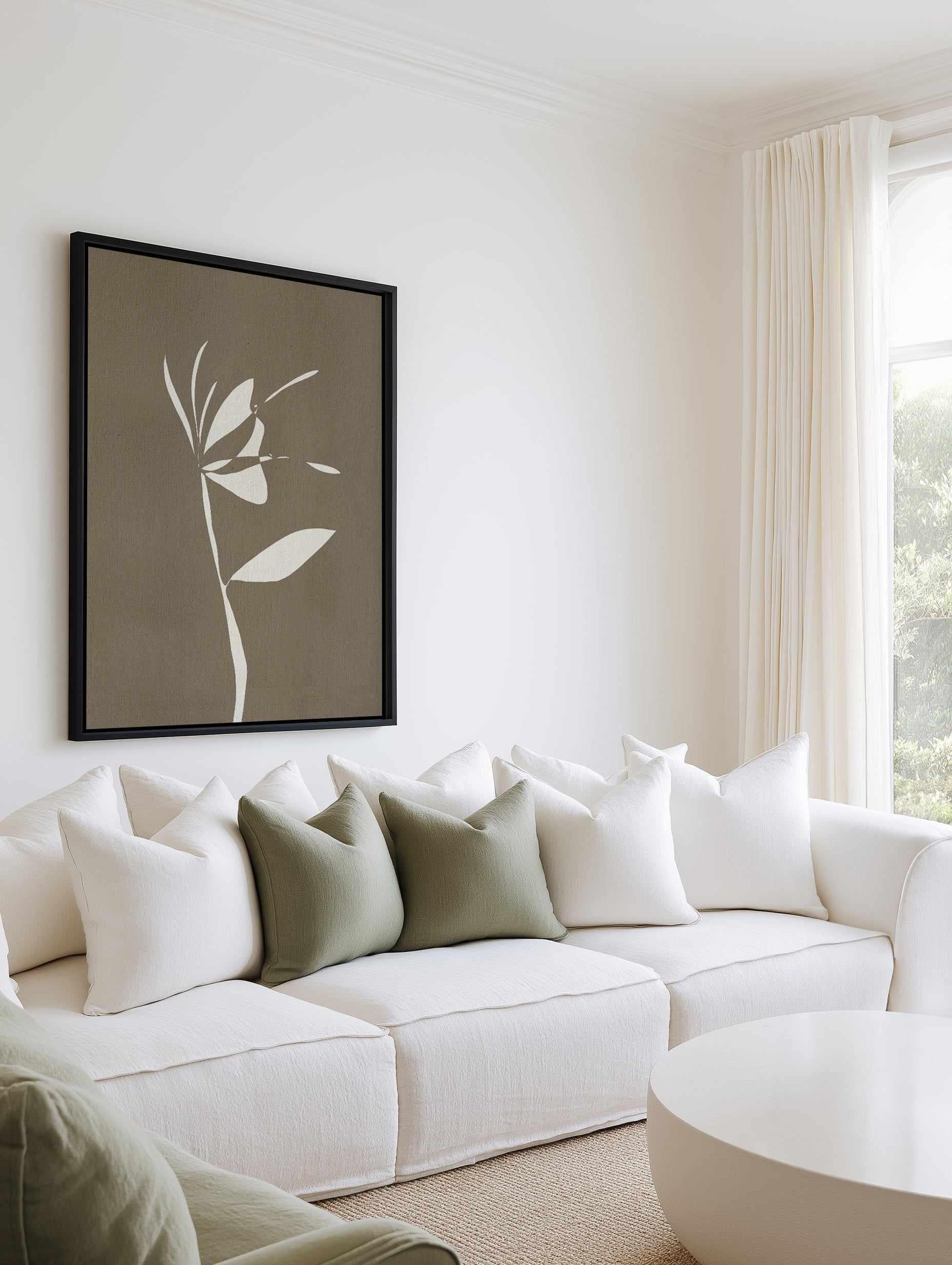 Muted Petals No 6 by Shatha Al Dafai | Framed Canvas Art Print from Olive et Oriel where you can shop wallpaper and artworks online