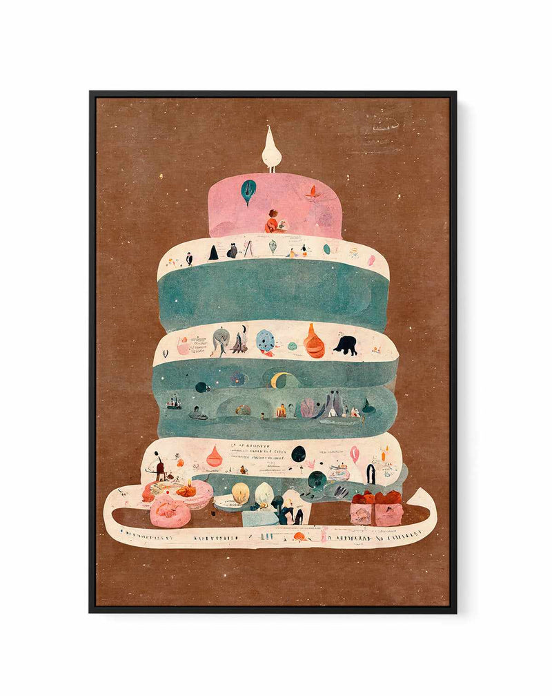 My first bithday By Treechild | Framed Canvas Art Print