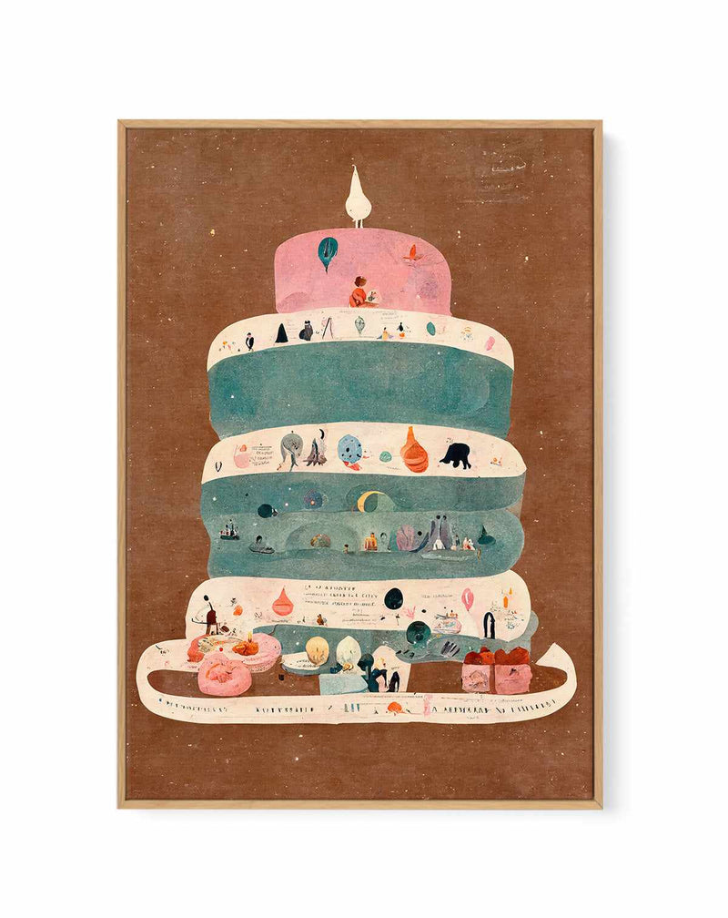 My first bithday By Treechild | Framed Canvas Art Print