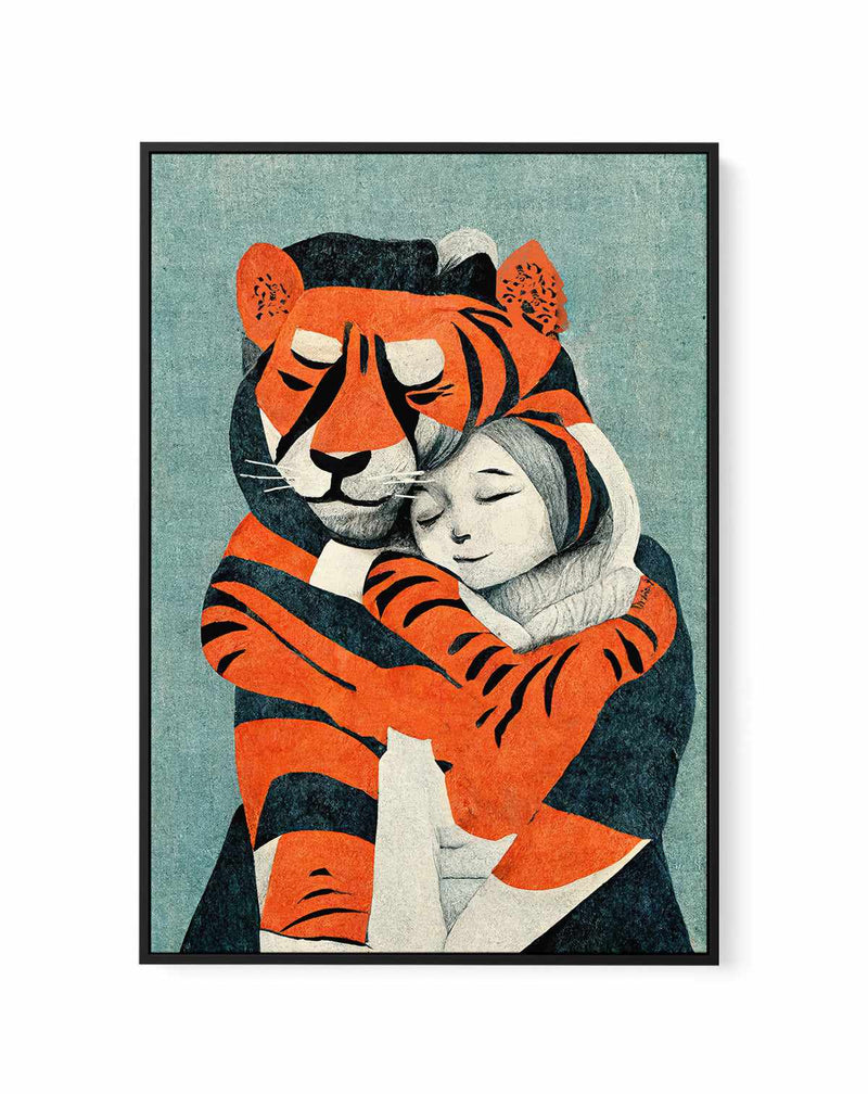 My Tiger and Me By Treechild | Framed Canvas Art Print