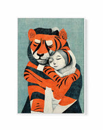 My Tiger and Me By Treechild | Framed Canvas Art Print