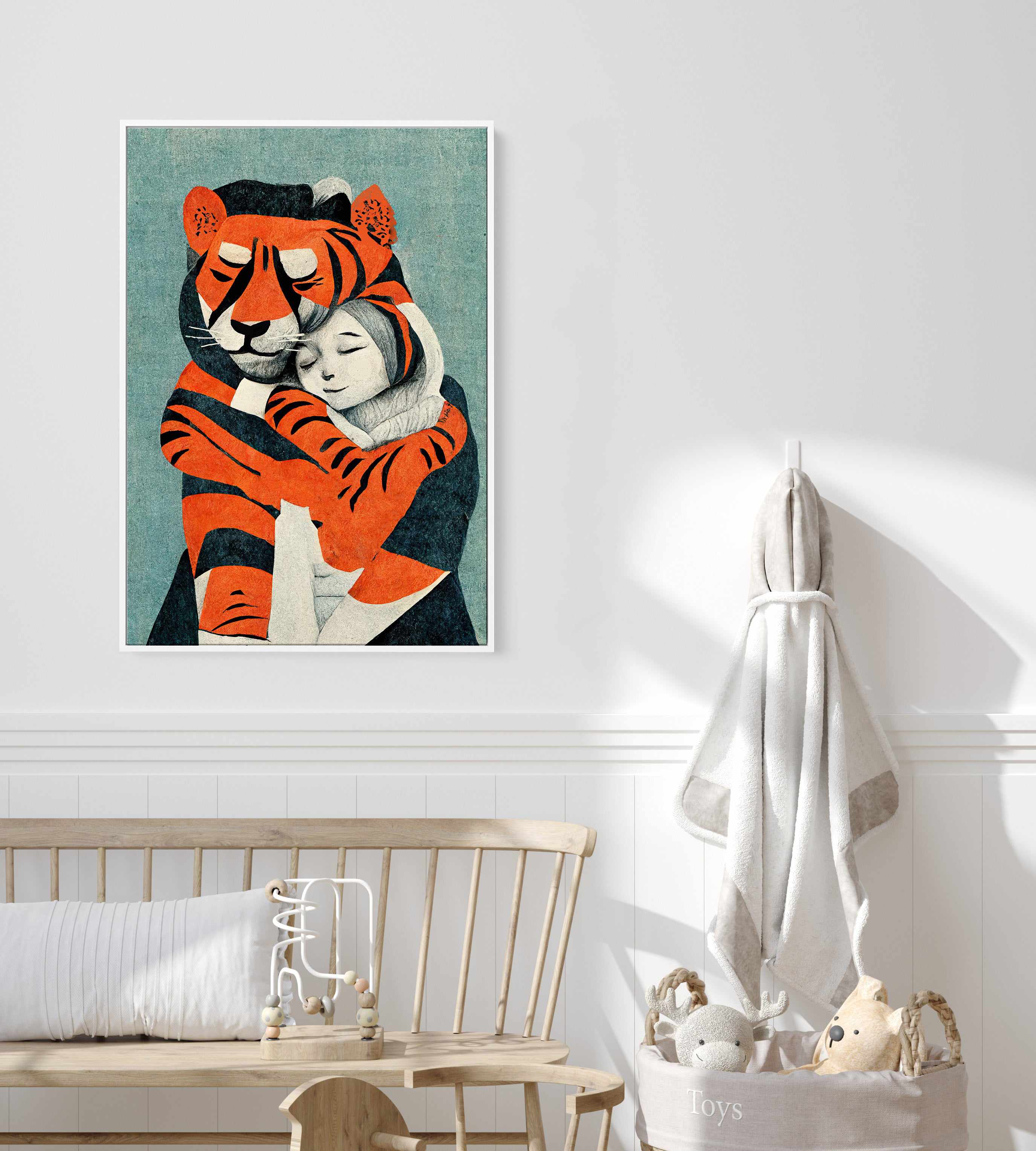 My Tiger and Me By Treechild | Framed Canvas Art Print