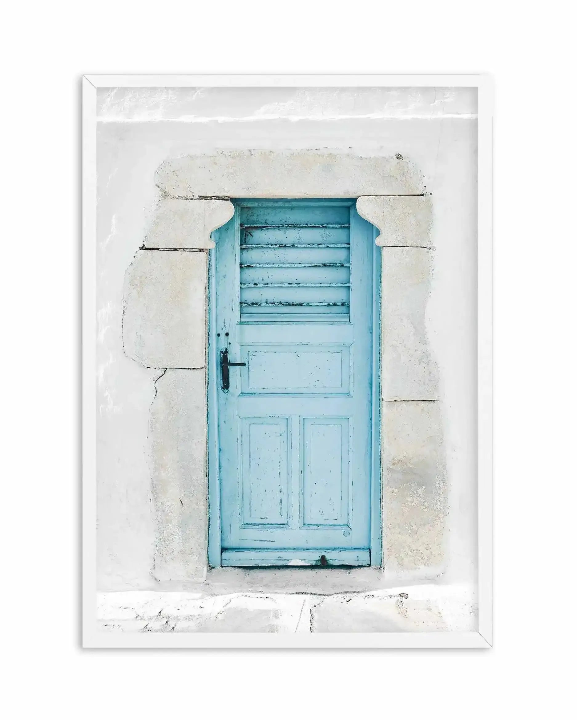 Mykonian Doorway Art Print-Shop Greece Wall Art Prints Online with Olive et Oriel - Our collection of Greek Islands art prints offer unique wall art including blue domes of Santorini in Oia, mediterranean sea prints and incredible posters from Milos and other Greece landscape photography - this collection will add mediterranean blue to your home, perfect for updating the walls in coastal, beach house style. There is Greece art on canvas and extra large wall art with fast, free shipping across Au