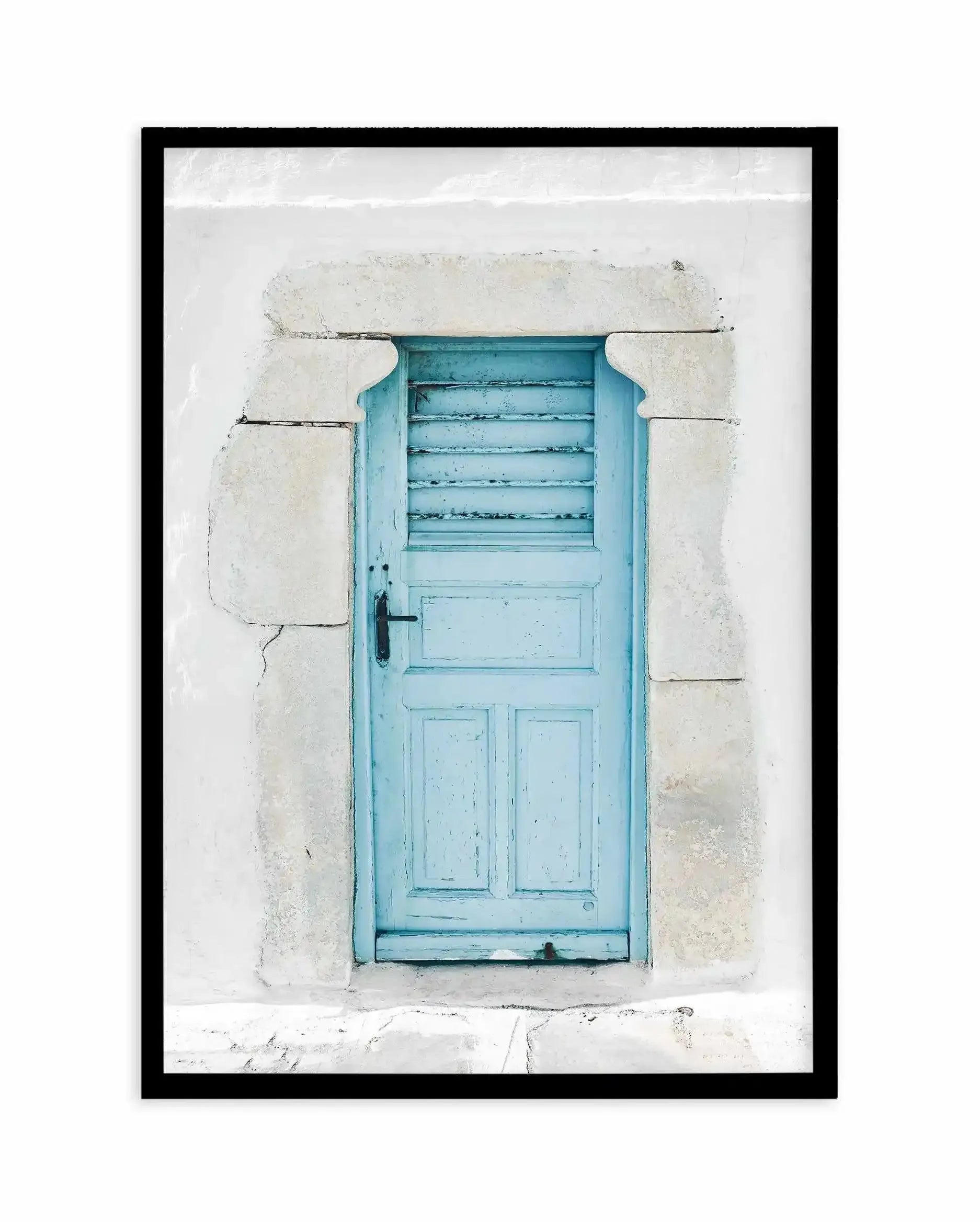 Mykonian Doorway Art Print-Shop Greece Wall Art Prints Online with Olive et Oriel - Our collection of Greek Islands art prints offer unique wall art including blue domes of Santorini in Oia, mediterranean sea prints and incredible posters from Milos and other Greece landscape photography - this collection will add mediterranean blue to your home, perfect for updating the walls in coastal, beach house style. There is Greece art on canvas and extra large wall art with fast, free shipping across Au
