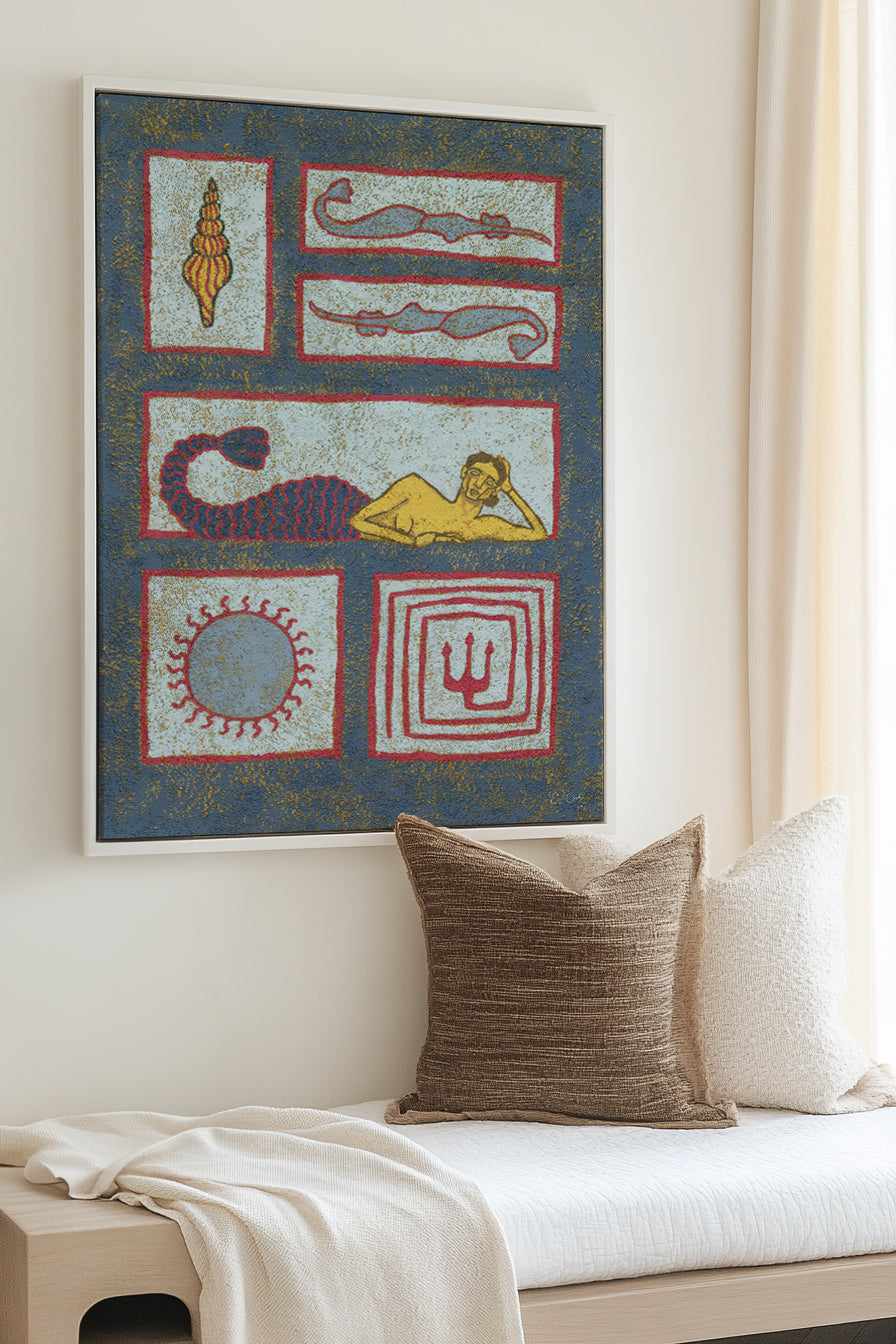 Mythical Mosaic II by Julie Celina | Framed Canvas Art Print from Olive et Oriel where you can shop wallpaper and artworks online