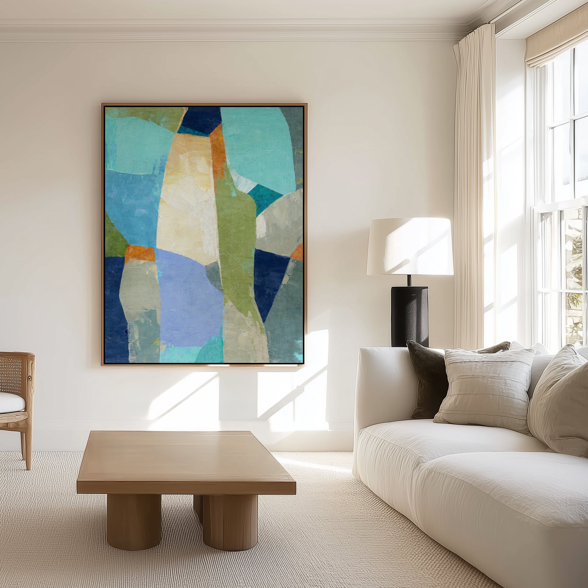 Blue Balcony by Suzanne Nicoll | Framed Canvas Art Print